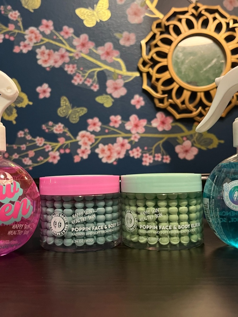 Poppin Face & Body Elixir Pearlescent Beads - Pink & Mint